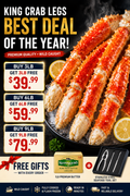 🦀 Premium King Crab Legs – Wild-Caught Large Size, Sweet & Tender Meat Seafood Feast Delivered To Your Door